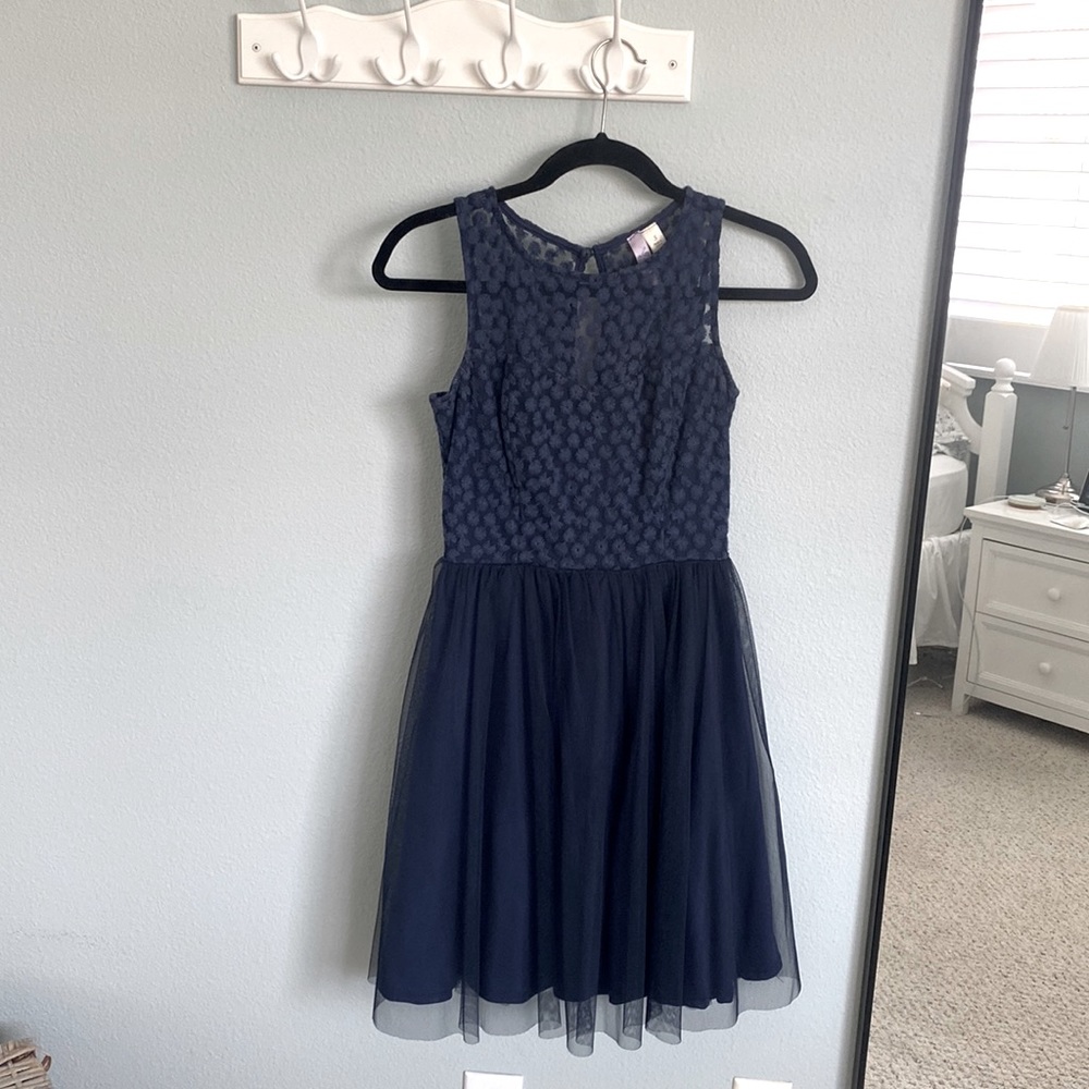 Navy Tulle Dress - Picture 1 of 4